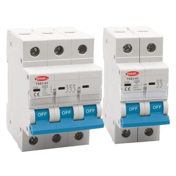 Disjoncteur Miniature TSB3-63 3P C63 TOSUN